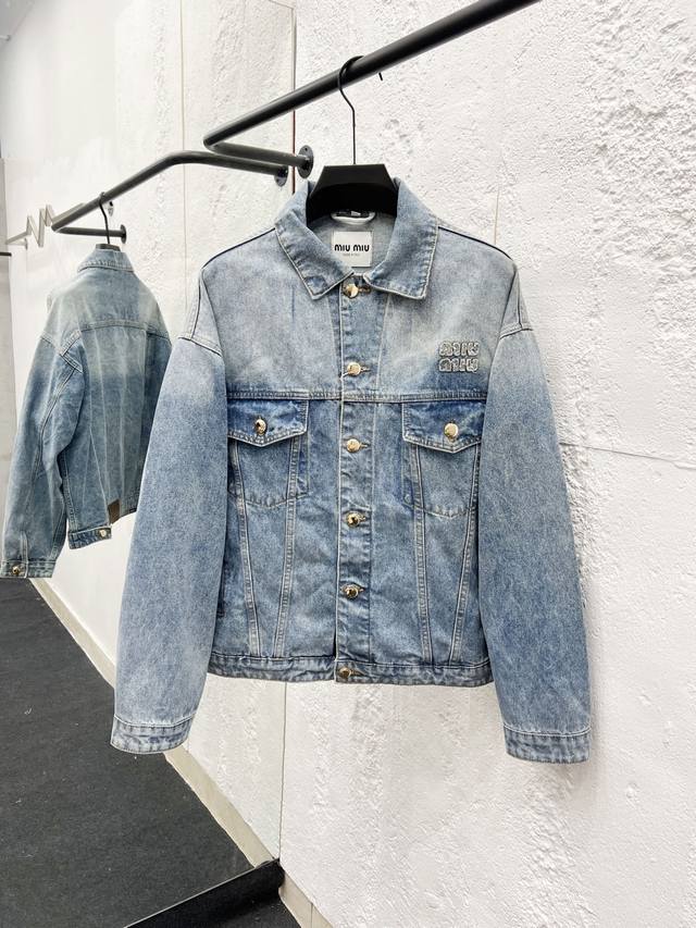 Style Number: T65 Miu Miu 24Fw Miu Letter Applique Embroidered Color-Blocked Den