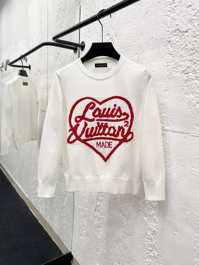 Style No.: T64 Louis Vuitton Crew Neck Knit Sweatshirt, Cotton Fabric, Color: Wh