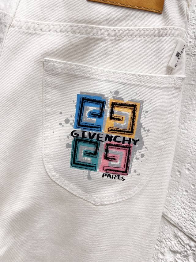 Style No.: H966 Givenchy Ss25 Pure Cotton Washed Cartoon Print Jeans for Men and