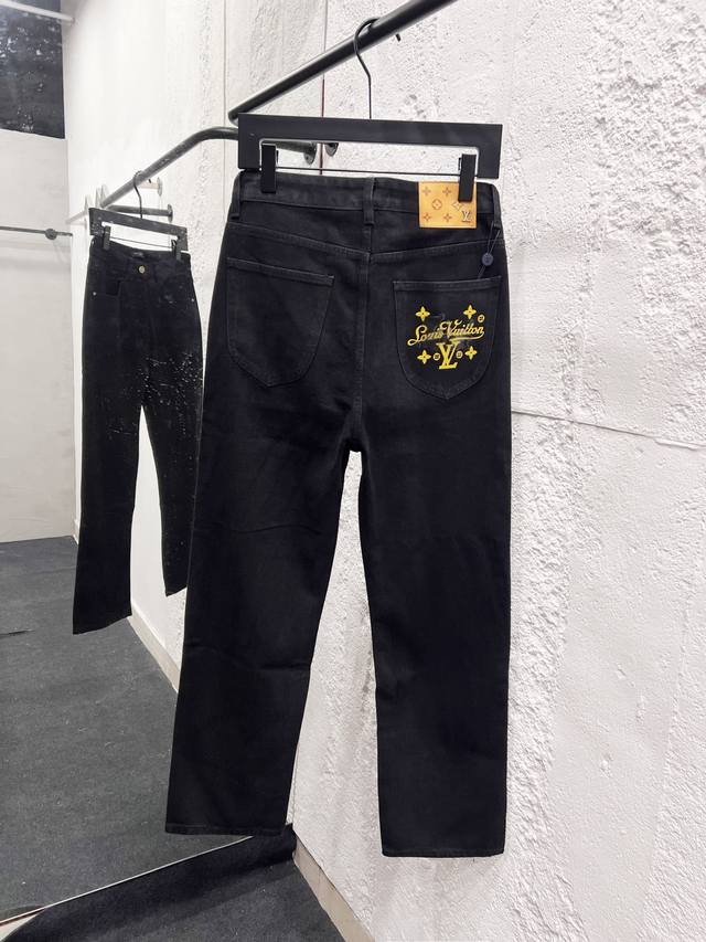 Style No.: H959 Louis Vuitton Ss25 Pure Cotton Washed Cartoon Print Jeans, Unise