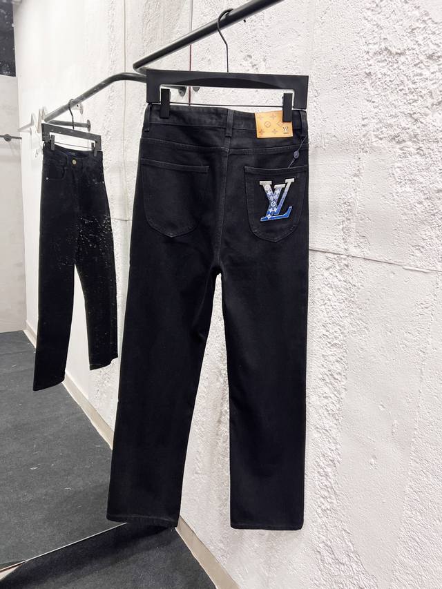 Style No.: H955 Louis Vuitton Ss25 Pure Cotton Washed Cartoon Print Jeans, Unise