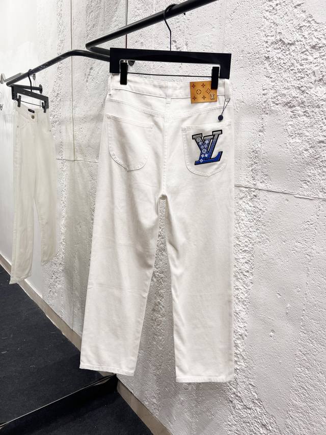 Style No.: H953 Louis Vuitton Ss25 Pure Cotton Washed Cartoon Print Jeans, Unise