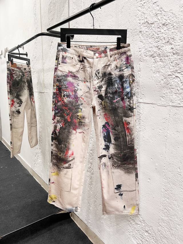 Style No.: H925 Acne Studios Ss25 1981 Series Distressed Graffiti Design Straigh