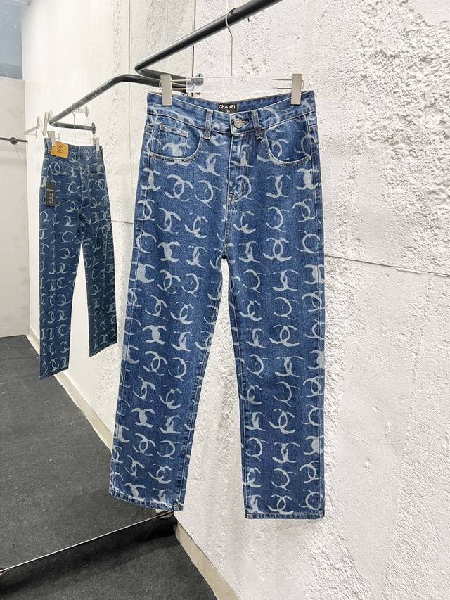 Style No.: 895 Chanel & Chanel Classic All-Over Logo Jeans Original sourced and