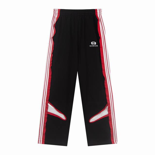 First Batch +10 Balenciaga White Side Stripe Track Pants Fabric is made of doubl