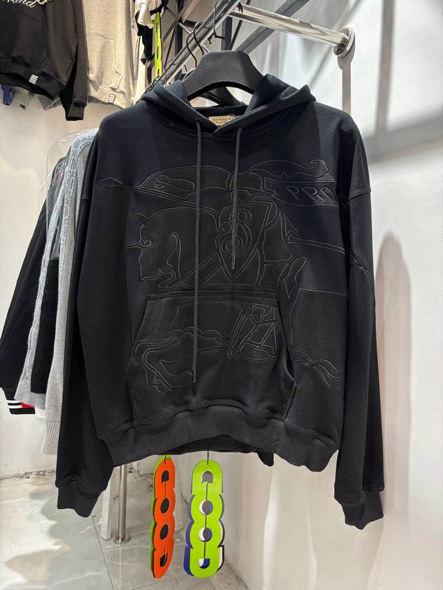 Style No.: Zmr135# Burberry Classic Horse Ribbon Double-Layer Embossed Embroider