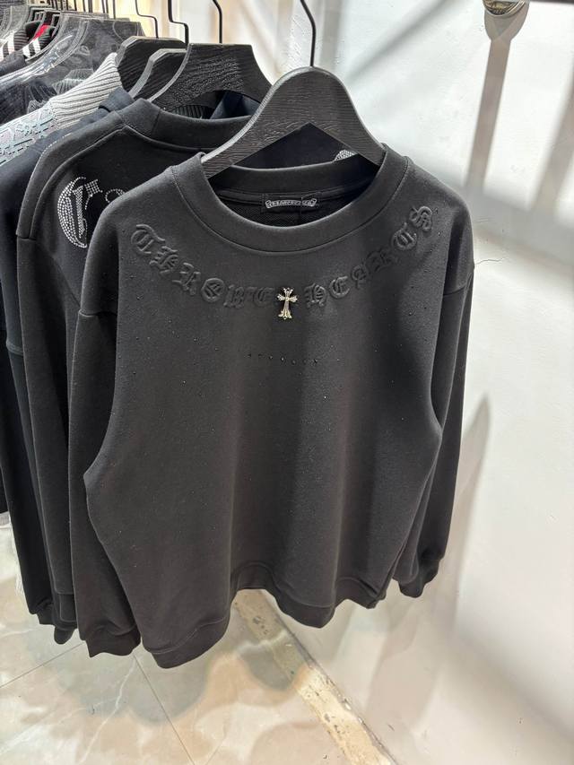 Style No.: Zmr 133# Chrome Hearts Crew Neck Sweatshirt with Embossed Logo and Rh