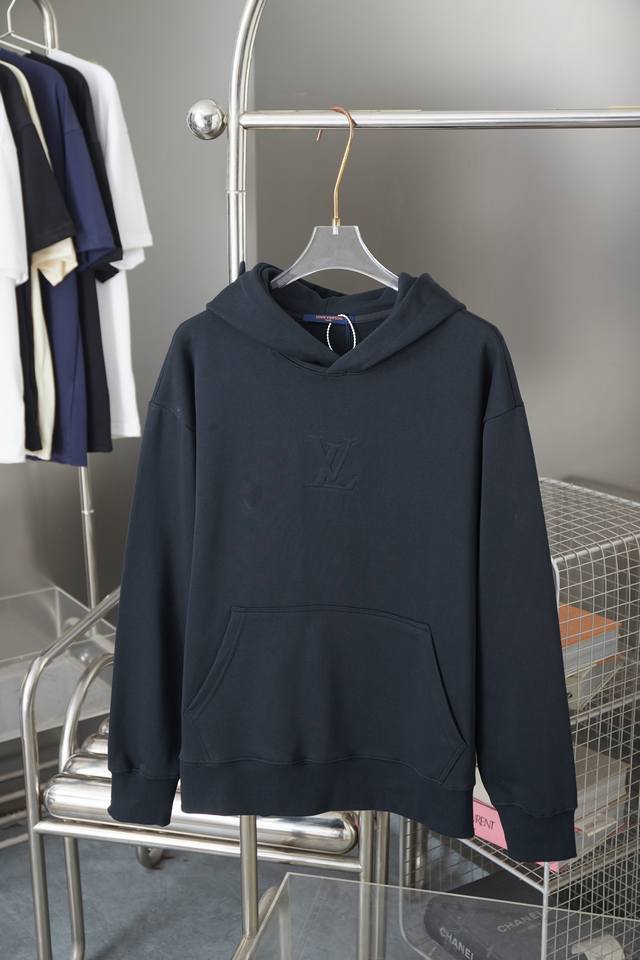 Louis Vuitton 1V 25Fw Autumn/Winter Lv Embossed Embroidered Hooded Sweatshirt A