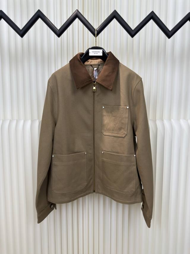 Louis Vuitton LV cotton canvas workwear belted jacket. Authentic product purchas