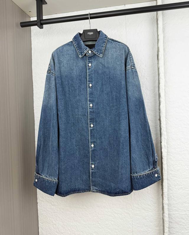 Prada Triangle Logo Denim Shirt SML XL Ddd