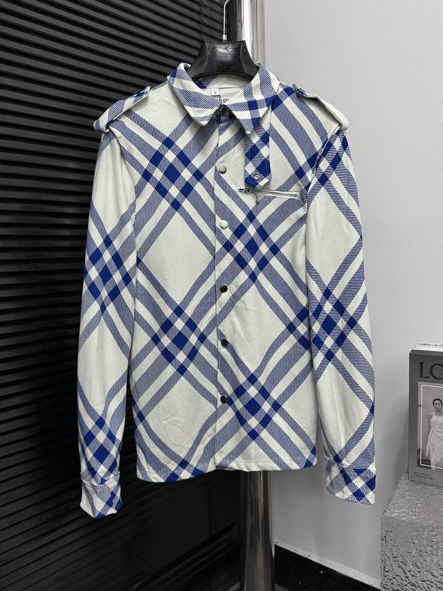 Burberry Blender Blue Jacket, Autumn/Winter Style. Features custom-made front an