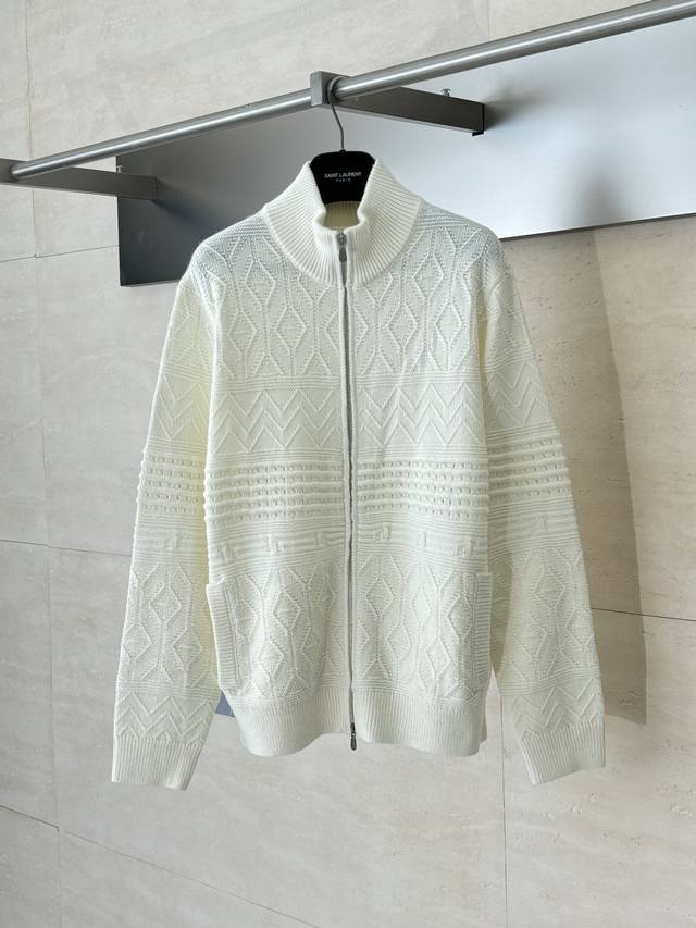 Brunello Cucinell* BC Autumn/Winter New Jacquard Zip-Up Cardigan This zip-up car