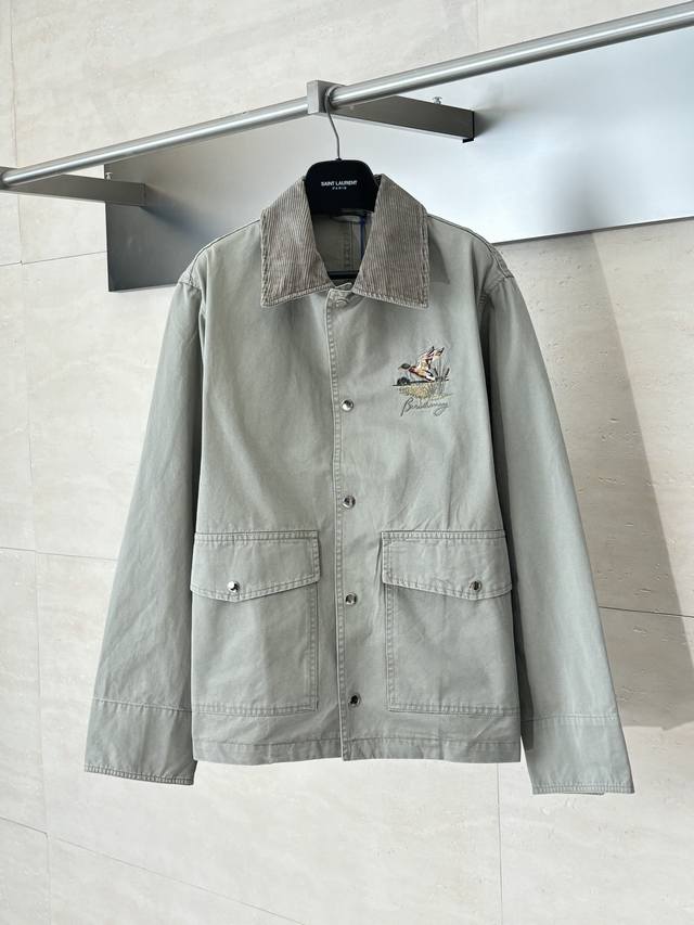 Burberry* Burberry Bird Embroidery Denim Collared Pocket Work Jacket. Purchased
