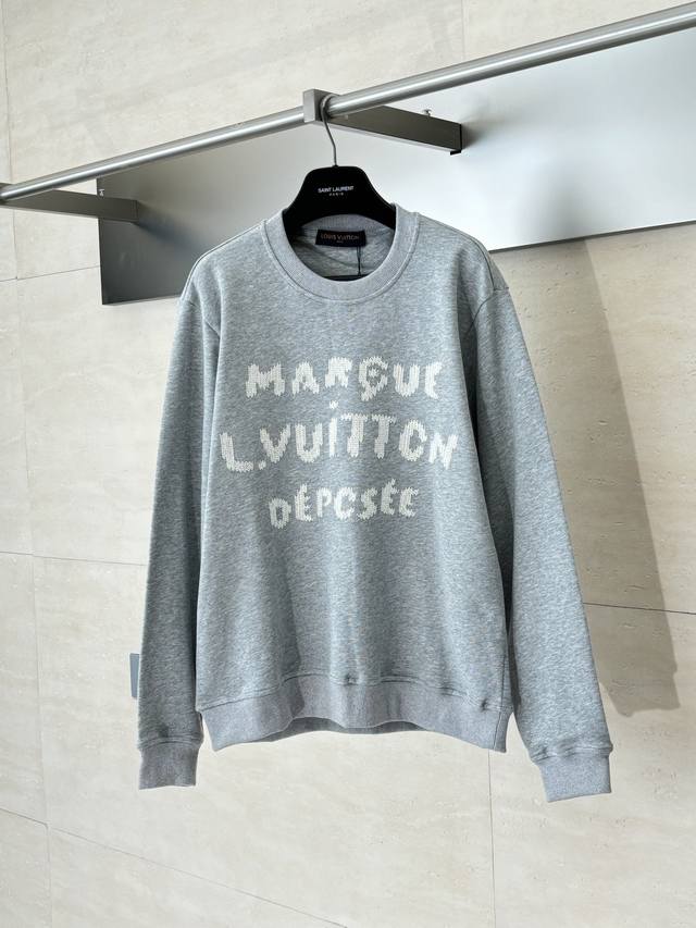 Lv Louis 25 Autumn/Winter New Embroidered Letter Crew Neck Pullover Sweatshirt C