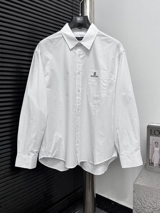 Balenciaga Paris Embroidered Letter Shirt Jacket. Custom-made classic double-sid