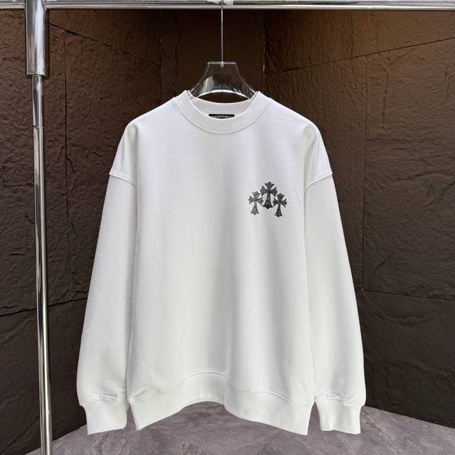 Ch* Chrome Hearts* 2025 Autumn/Winter New Crew Neck Sweatshirt 400g Pure Cotton