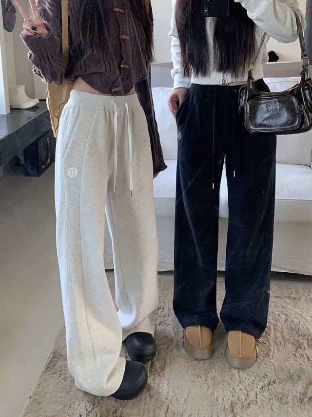 Lululenmon American Casual Sports Pants, Early Spring Loose Fit Straight Leg Pan