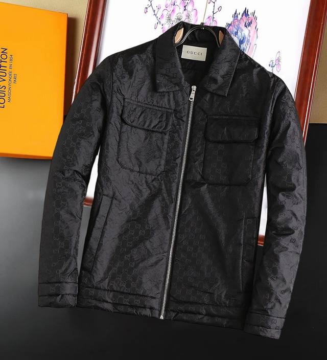 Gucci down-filled quilted cotton-padded jacket, complete with all three logos, p