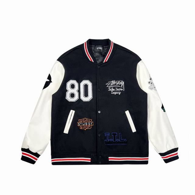 This is a Ttl Varsity Jacket, a collaboration between Stussy, Our L Egacy, and D