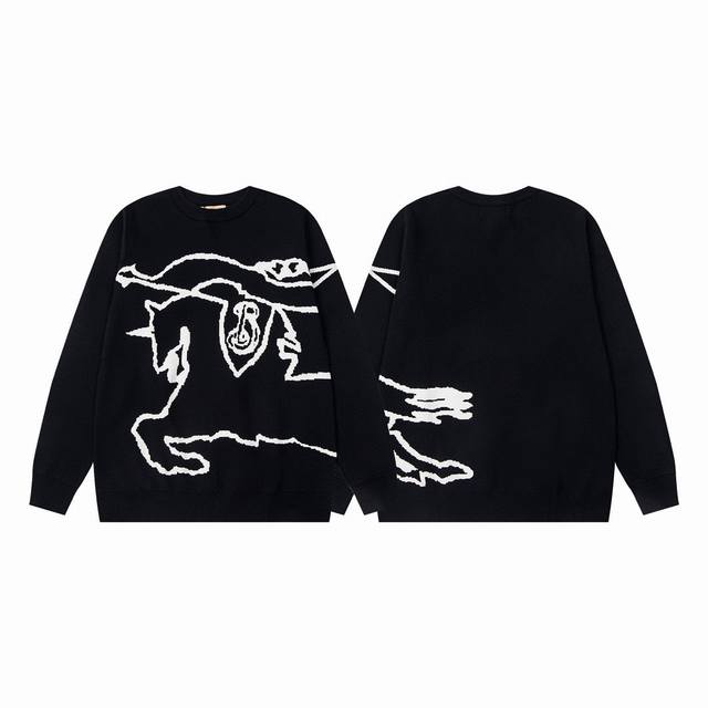 This is a limited edition Burberry 24Ss sweater with a simple equestrian equestr