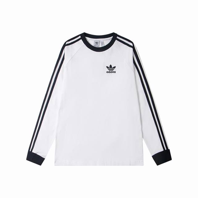Early Autumn Adidas Crew Neck Slim Fit Long-Sleeve T-Shirt with Two Popular Colo