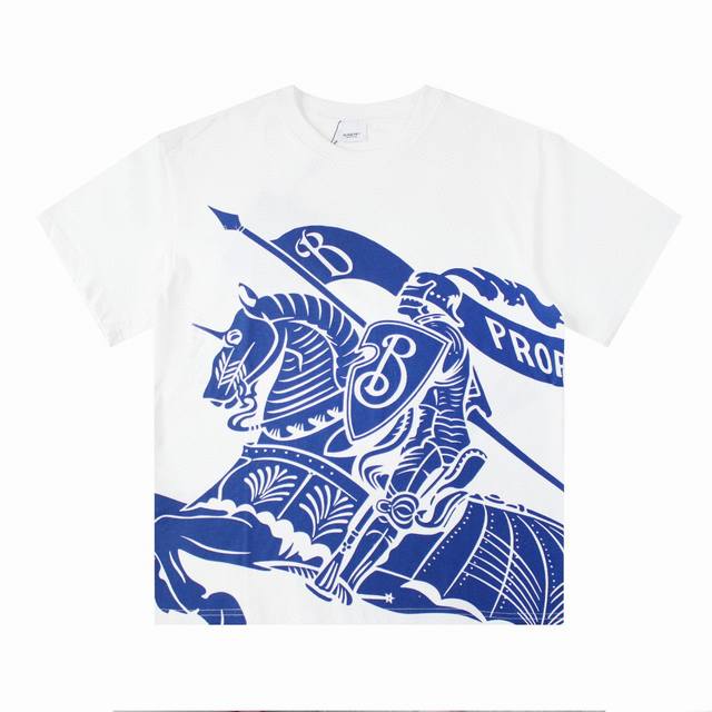 Burberry Horse Print Short-Sleeve T-Shirt with Large Logo Print - Exquisite Upgr