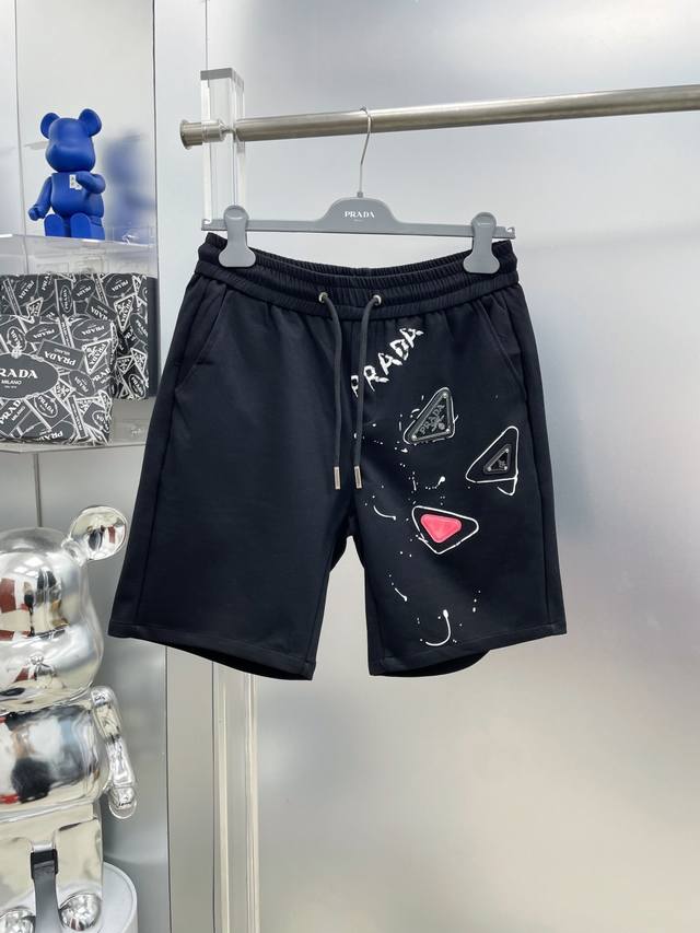 Prada 2025 Summer New Logo Triangle Casual Shorts Ss Classic brand logo accessor