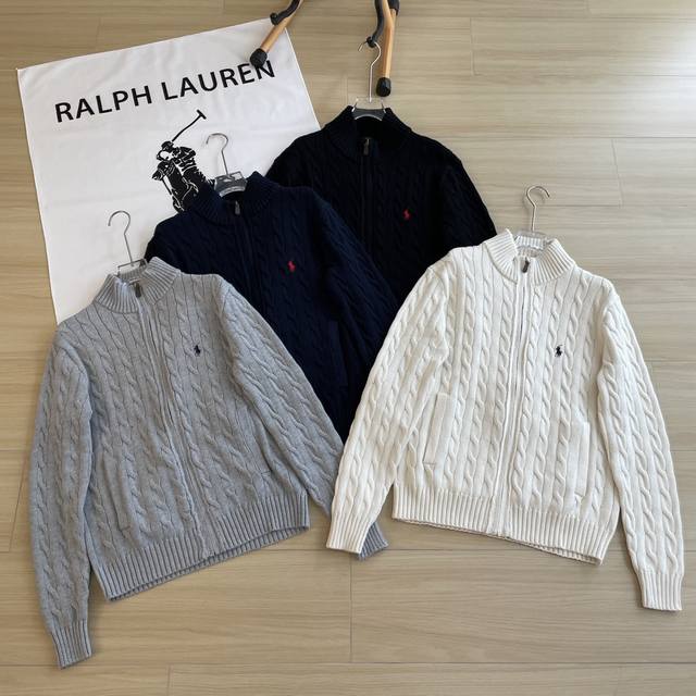 Main Image + Details Ralph Lauren Knit Zipper Sweater Jacket Couple Style Unisex