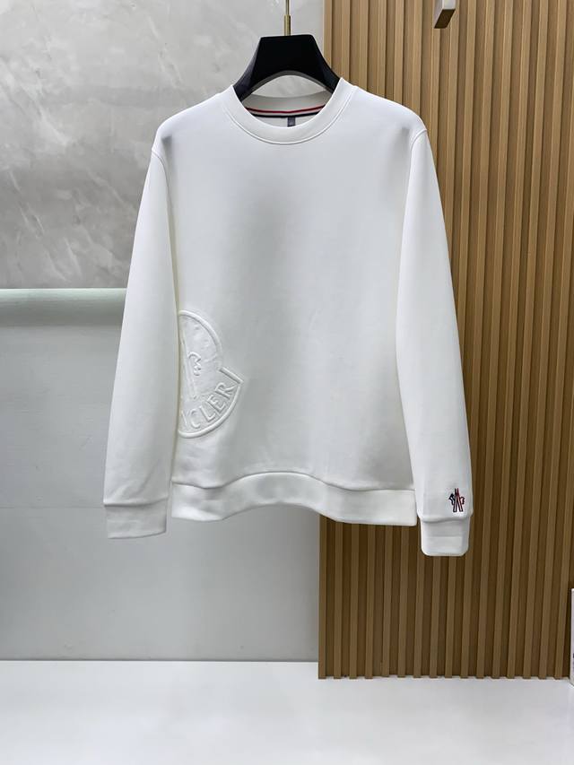 Moncler Men's High-End Simple Crew Neck Thickened Air Cotton Long-Sleeve Sweatsh