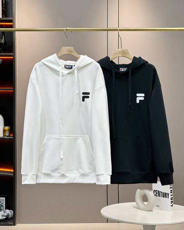 Main Image: Fila American College Style New Knitted Pullover Hooded Terry Sweats