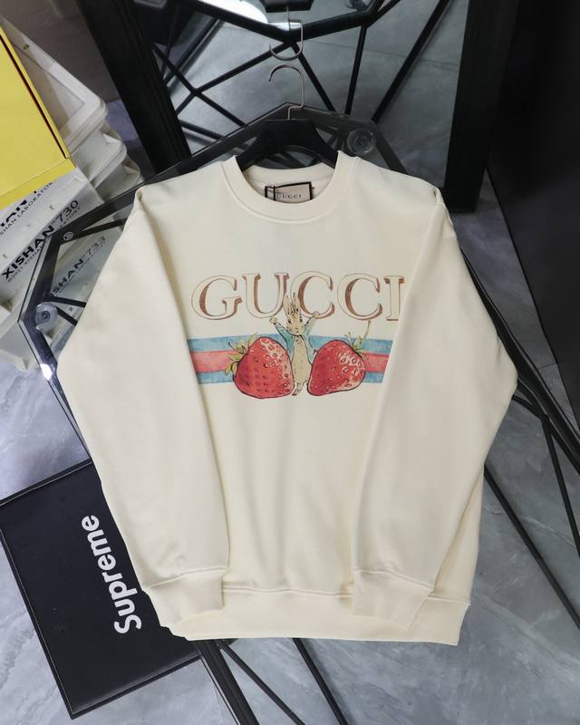 Price Drop Gucci Strawberry Print Crew Neck Sweatshirt Style No.: 701 Original F