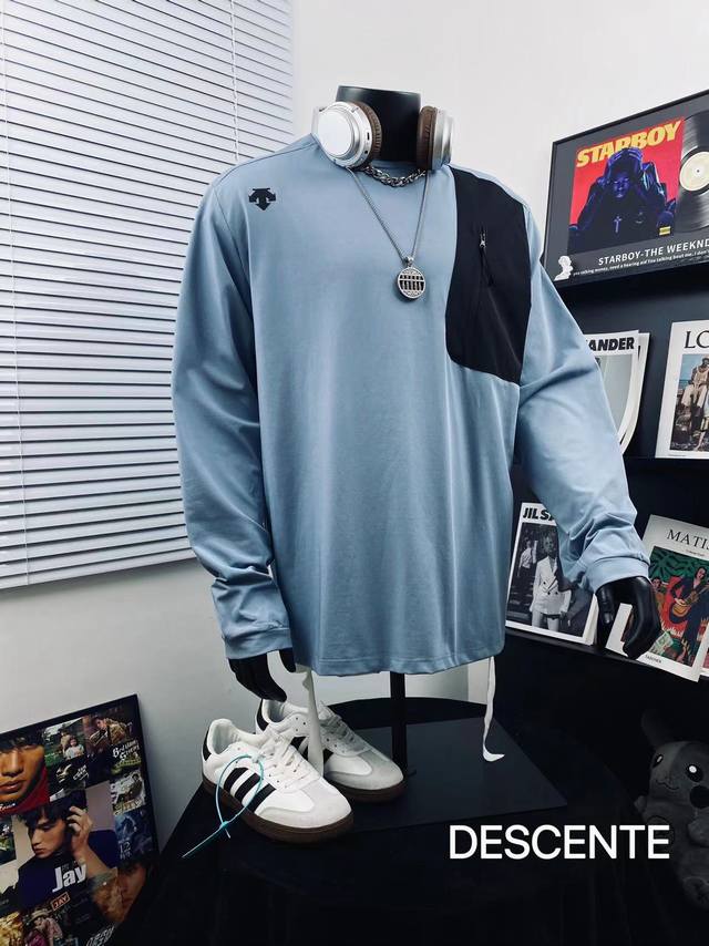 Descente High-Quality Casual Sports Shirt with Half-Zip Pocket (Ddd) Made with s