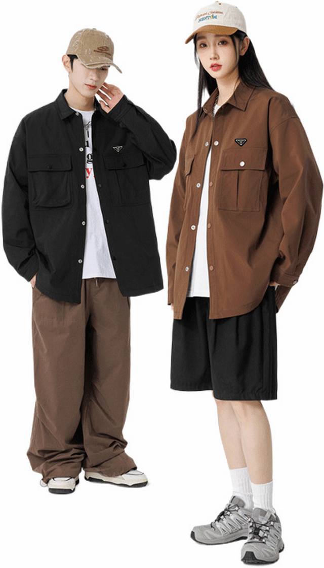 High-quality Prada 25Ss Autumn Four-Color Outerwear Men's Trendy Jacket Shirt Th