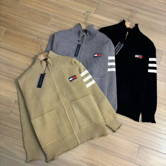Tommy Knit Zipper Jacket, New Limited Edition Men's Top! Exquisite workmanship!