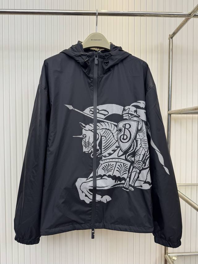 Burberry 25Ss Equestrian Logo Nylon Jacket Size: ML XL XL XL Ddd