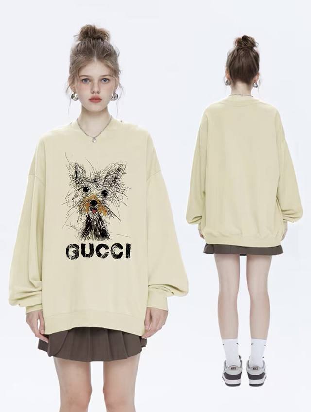 New Arrival: Silver Fox Velvet Gucci Series Basic Couple Crew Neck Sweatshirt. M