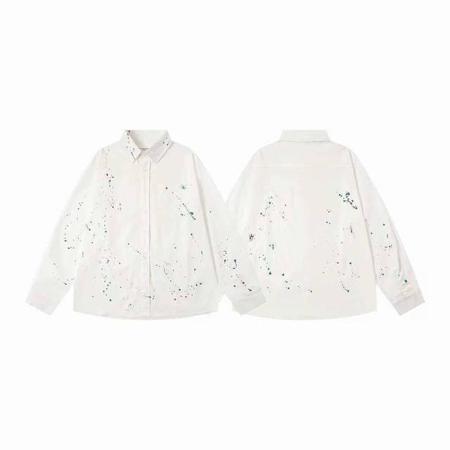 M408# 10 Maison Margiela New Loose Casual Splatter Paint Pure Cotton Long-Sleeve