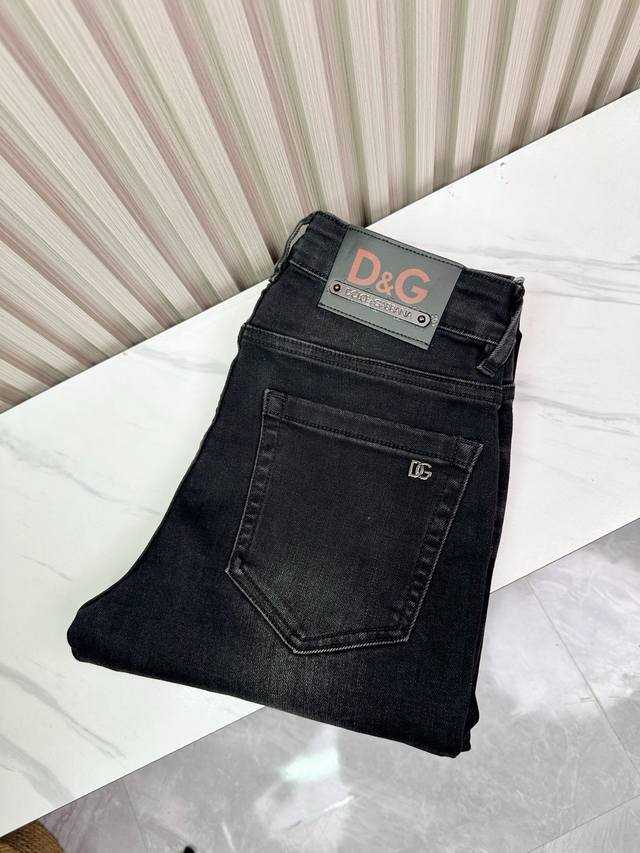 Classic D&G designer jeans, slim-fit cotton stretch jeans for a flattering silho