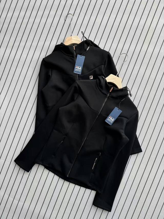 Fila Official Women's Knitted Hooded Jacket, Spring 2025 New Style, Simple Basic