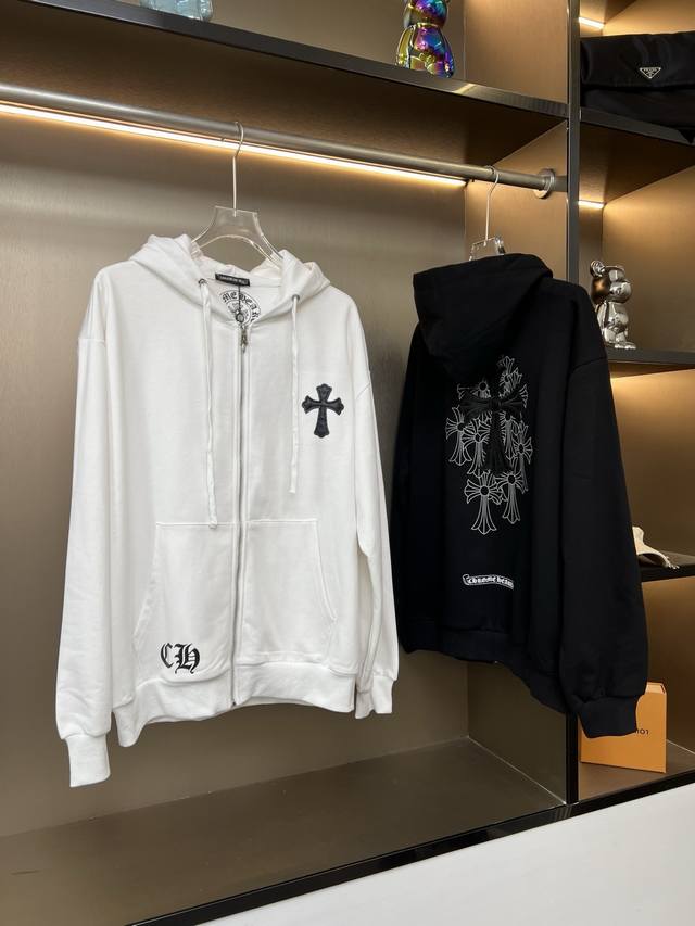 Chrome Hearts 2025Fw New Leather Label Cross Couple Casual Cardigan Top Version!