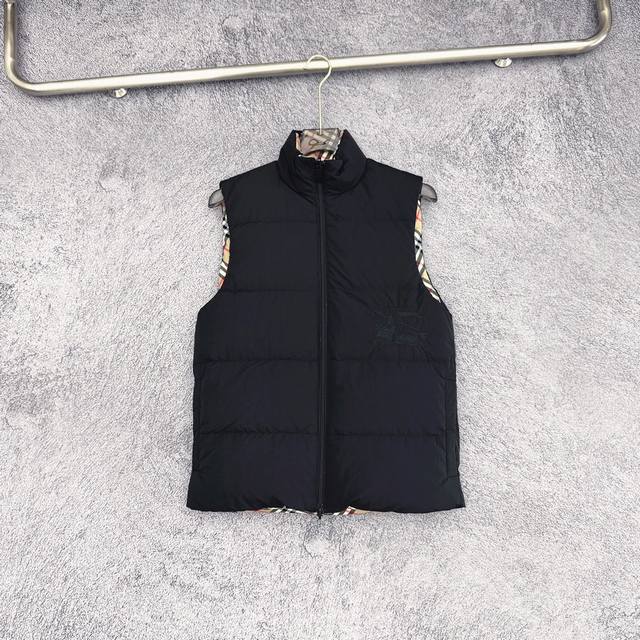 Highly Selected Good Find! Burberry New Men's Reversible Stand Collar Down Vest!