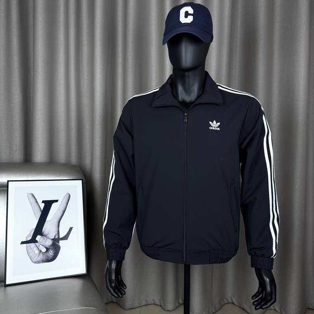 Exclusive Premium Adidas Classic Trefoil Embroidered Logo Letter Stand Collar Ja