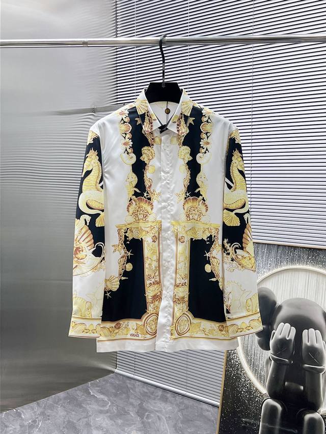 Dk Versace 2025Ss New Men's Long-Sleeve Shirt, High-End Version! Custom-made fab