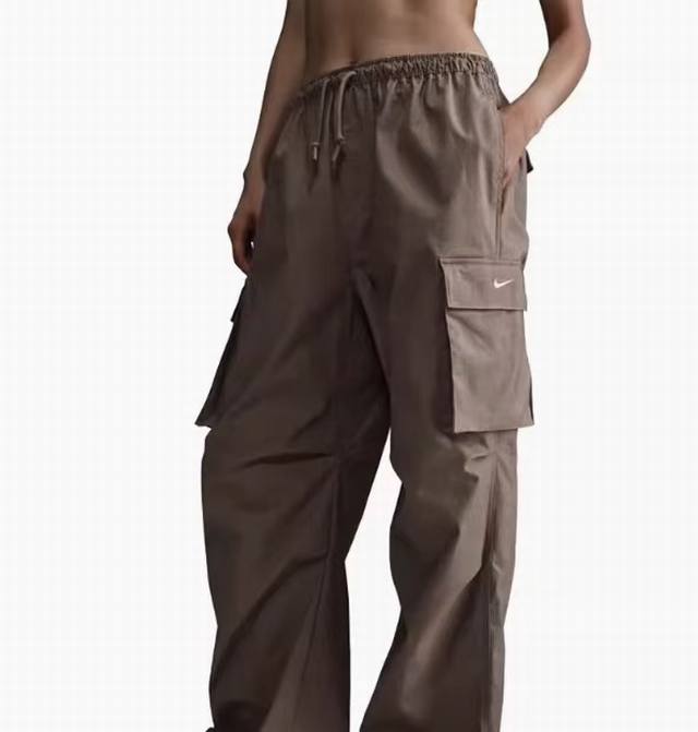 New Arrival! Autumn New Nike Single Swoosh Print Large Pocket Cargo Casual Long