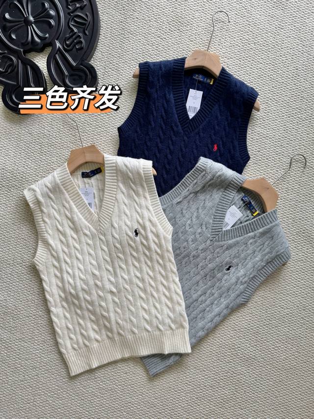 25 New Ralph Lauren Knitted Vest for Spring/Autumn/Winter (Ddd) Sizes: M & L Col