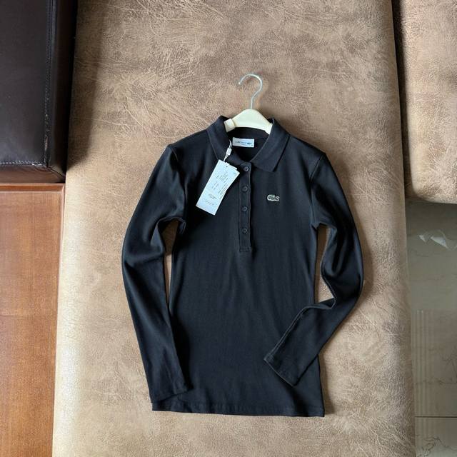 Lacoste Women's 2025 Autumn New Simple and Versatile Slim Fit Long Sleeve Polo S