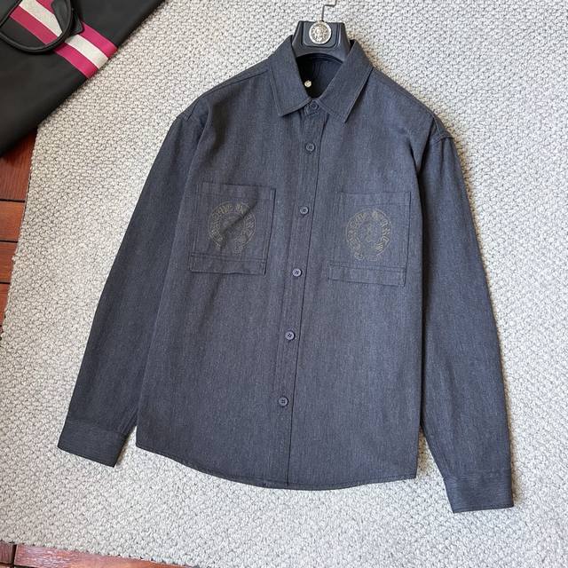 Chrome Hearts long-sleeved shirt-style denim jacket, made from selected imported