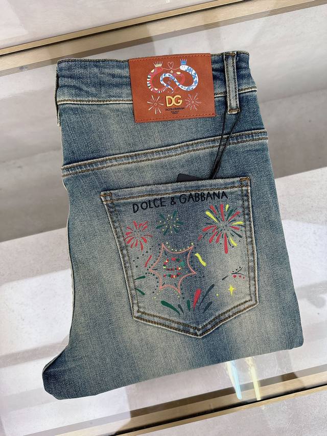 Dg's latest 2025 Autumn/Winter men's casual jeans! Heavy-duty washed jeans! Cust