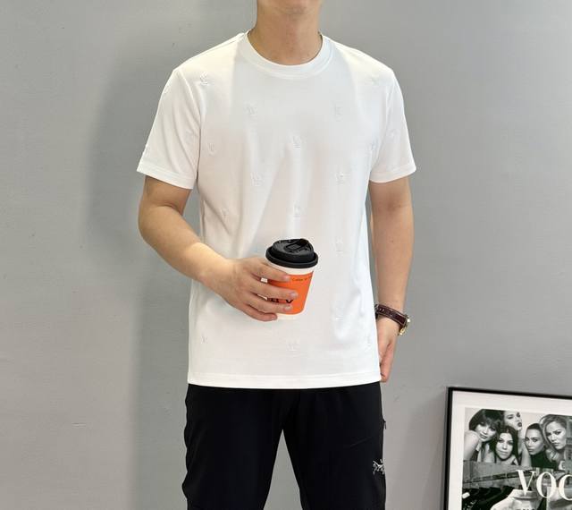 Louis Vuitton * 25S New Modal Short-Sleeve T-Shirt. All-over heavy-duty 3D lette
