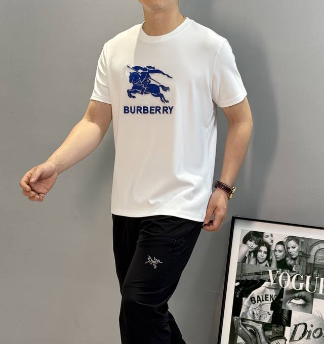 Bbr* Burberry 2025 New Short-Sleeve T-Shirt, featuring heavy-duty 3D toothbrush